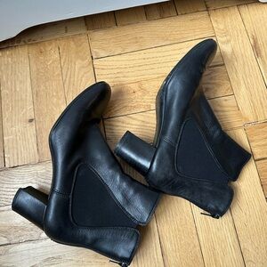 Black Leather Ankle Boots